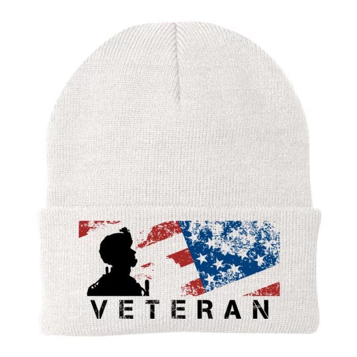 Veteran Vintage American Flag, Veterans Day Knit Cap Winter Beanie