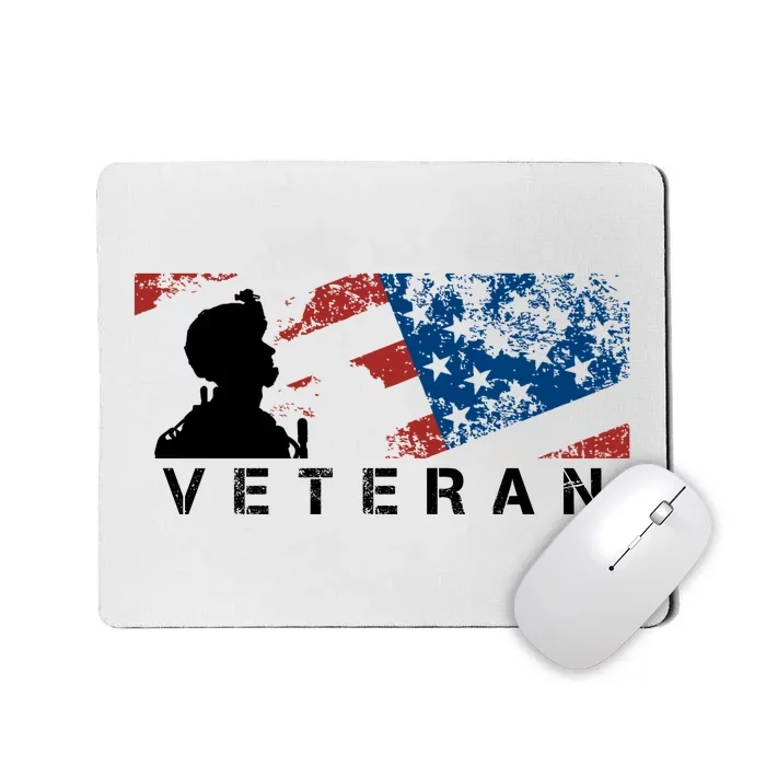 Veteran Vintage American Flag, Veterans Day Mousepad