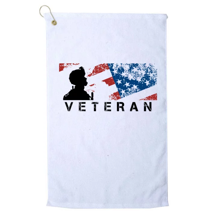 Veteran Vintage American Flag, Veterans Day Platinum Collection Golf Towel