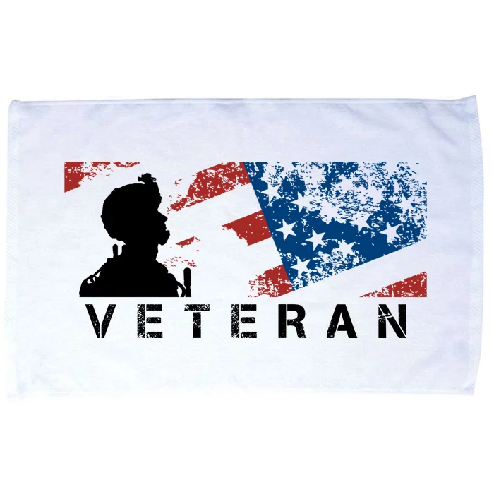 Veteran Vintage American Flag, Veterans Day Microfiber Hand Towel