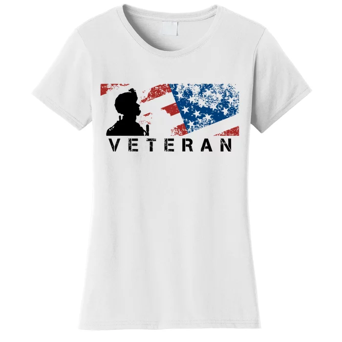 Veteran Vintage American Flag, Veterans Day Women's T-Shirt