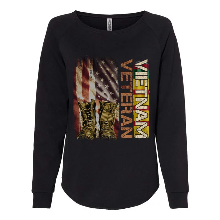 Vietnam Veteran America Flag Us Veterans Day Gift Womens California Wash Sweatshirt