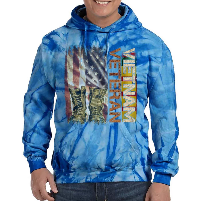 Vietnam Veteran America Flag Us Veterans Day Gift Tie Dye Hoodie