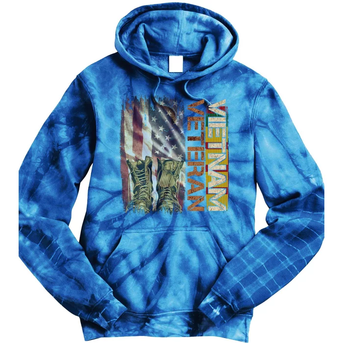 Vietnam Veteran America Flag Us Veterans Day Gift Tie Dye Hoodie