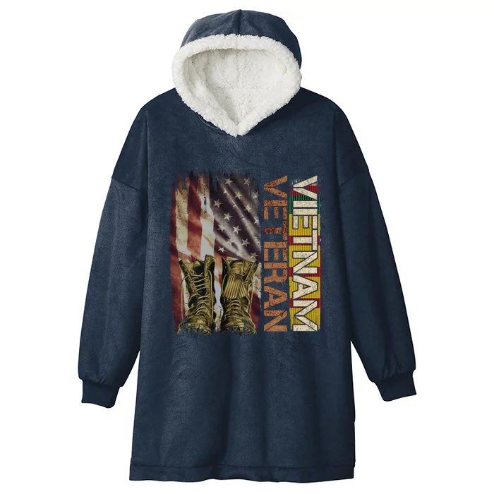 Vietnam Veteran America Flag Us Veterans Day Gift Hooded Wearable Blanket