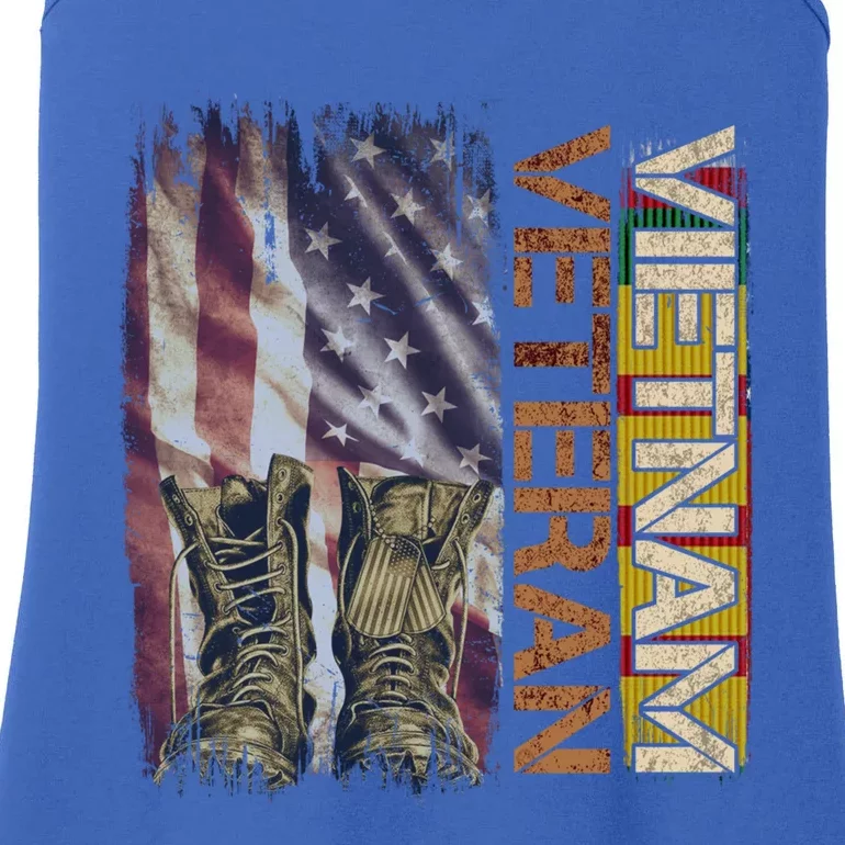 Vietnam Veteran America Flag Us Veterans Day Gift Ladies Essential Tank