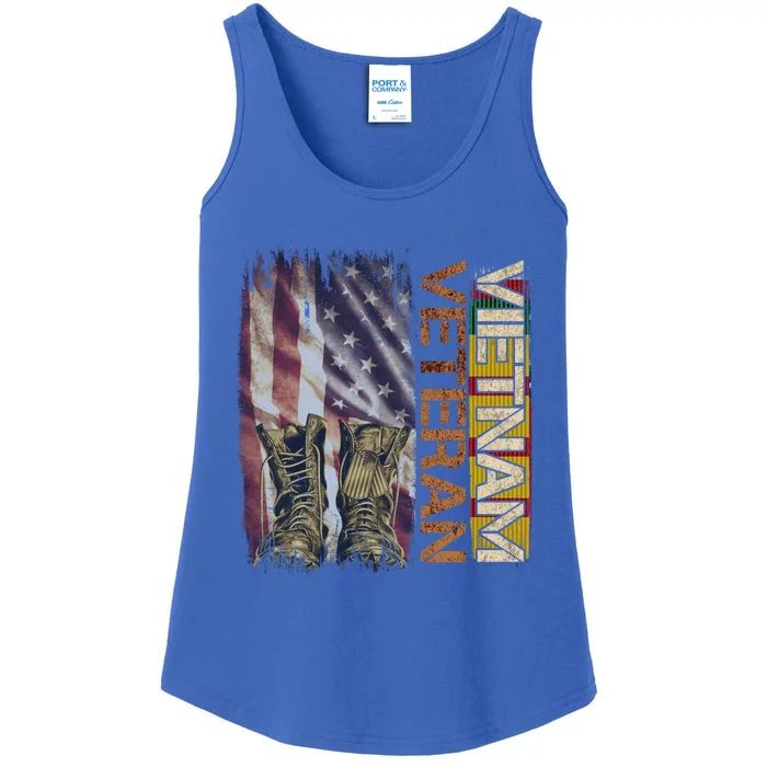 Vietnam Veteran America Flag Us Veterans Day Gift Ladies Essential Tank