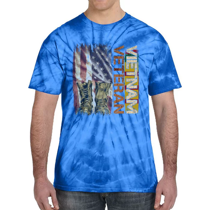 Vietnam Veteran America Flag Us Veterans Day Gift Tie-Dye T-Shirt