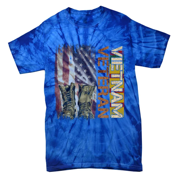 Vietnam Veteran America Flag Us Veterans Day Gift Tie-Dye T-Shirt