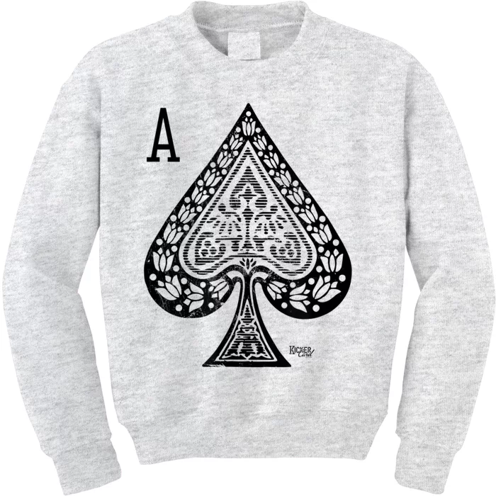 Vintage Victorian Ace Of Spades Poker Kids Sweatshirt