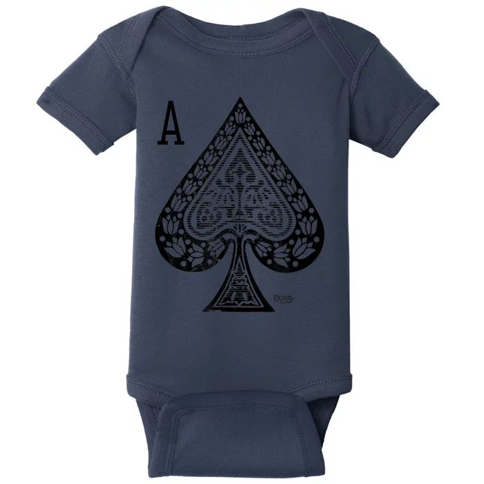 Vintage Victorian Ace Of Spades Poker Baby Bodysuit