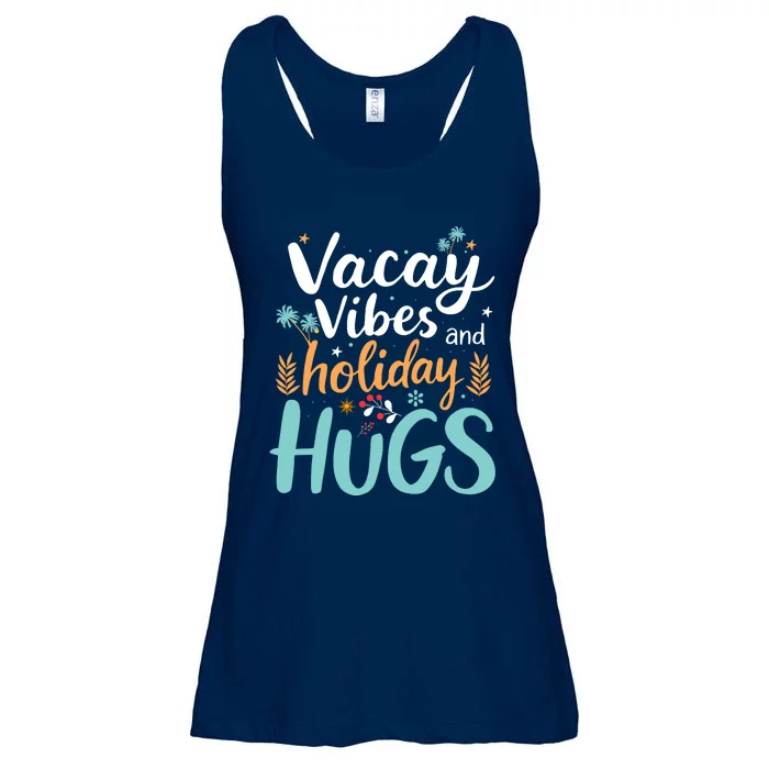 Vacay Vibes And Holiday Hugs Ladies Essential Flowy Tank