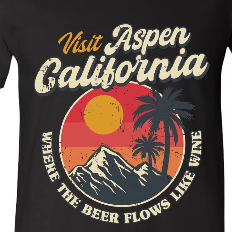 Vintage Visit Aspen California Dumb And Dumber Retro 90s V-Neck T-Shirt