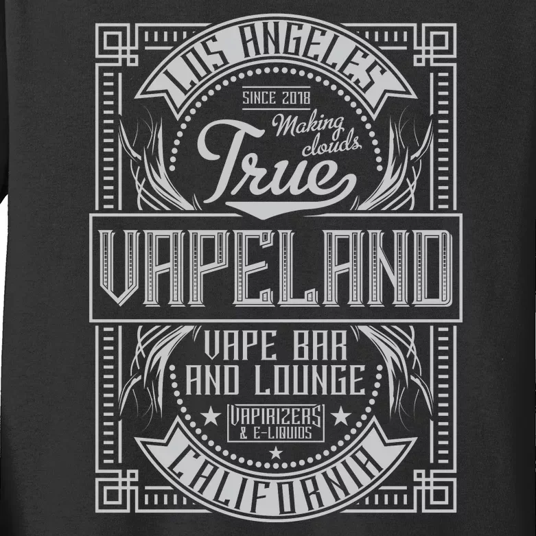 Vapeland Vape Bar And Lounge Kids Long Sleeve Shirt