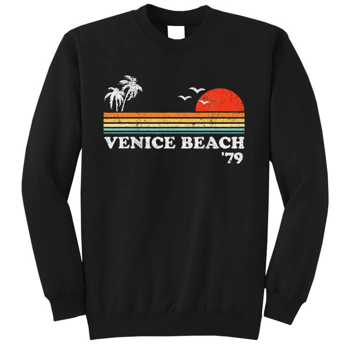 Vintage Venice Beach California Retro Sunset Surf 70S Gift Tall Sweatshirt