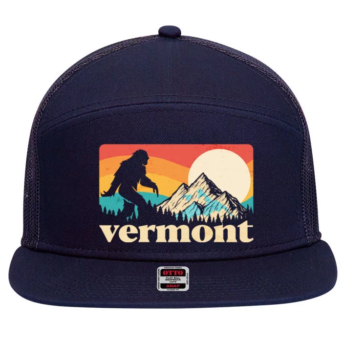 Vintage Vermont Bigfoot Sasquatch Wilderness 7 Panel Mesh Trucker Snapback Hat