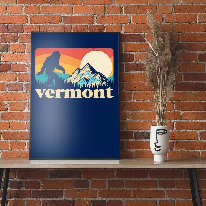 Vintage Vermont Bigfoot Sasquatch Wilderness Poster