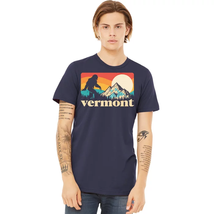 Vintage Vermont Bigfoot Sasquatch Wilderness Premium T-Shirt