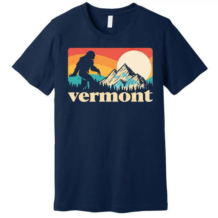 Vintage Vermont Bigfoot Sasquatch Wilderness Premium T-Shirt