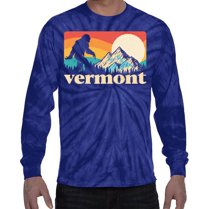 Vintage Vermont Bigfoot Sasquatch Wilderness Tie-Dye Long Sleeve Shirt