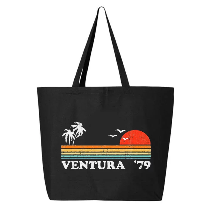 Vintage Ventura Beach California Retro Sunset Surf 70s Gift 25L Jumbo Tote