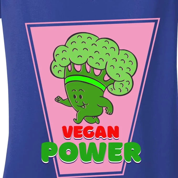 Vegetarian Veggies Broccoli Runner Vegan Power Running Gift Women's V-Neck T-Shirt