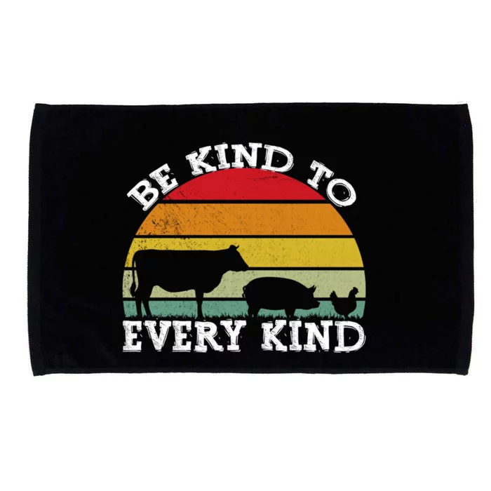 Vintage Vegetarian Be Kind To Every Kind Vegan Gift Microfiber Hand Towel