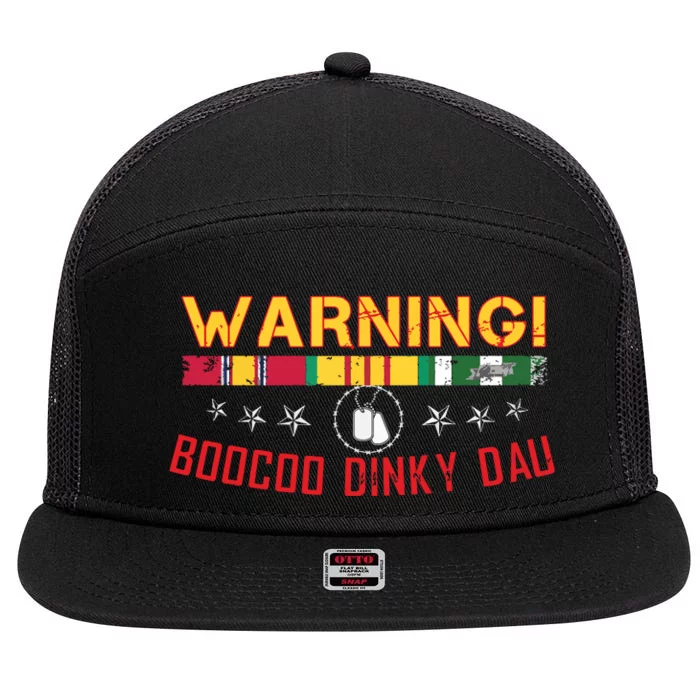 Vietnam Veteran Boocoo Dinky Dau 7 Panel Mesh Trucker Snapback Hat