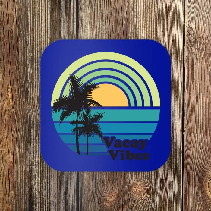 Vacay Vibes Beach Family Vacation Summer Graphic Gift Coaster