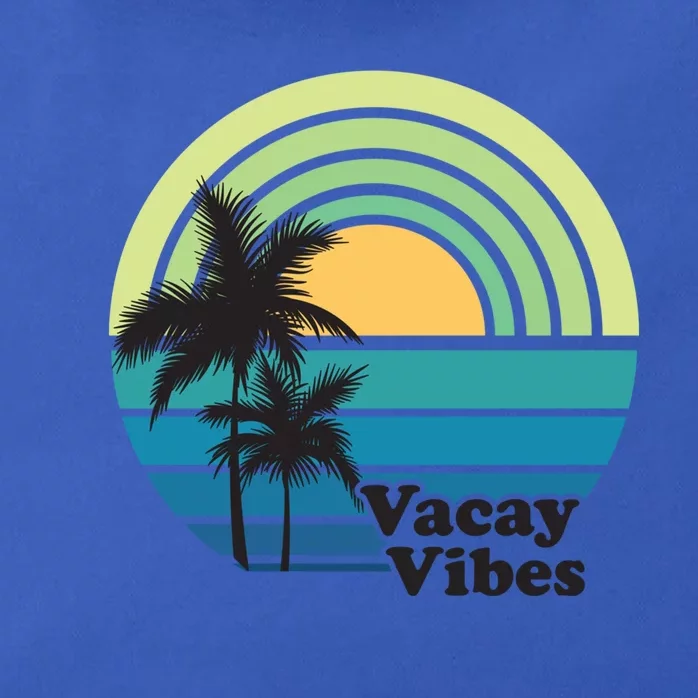 Vacay Vibes Beach Family Vacation Summer Graphic Gift Zip Tote Bag