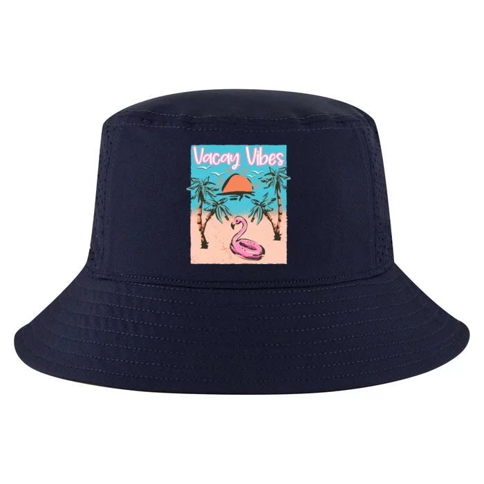 Vacay Vibes Beach Flamingo Summer Vacation Gift Cool Comfort Performance Bucket Hat