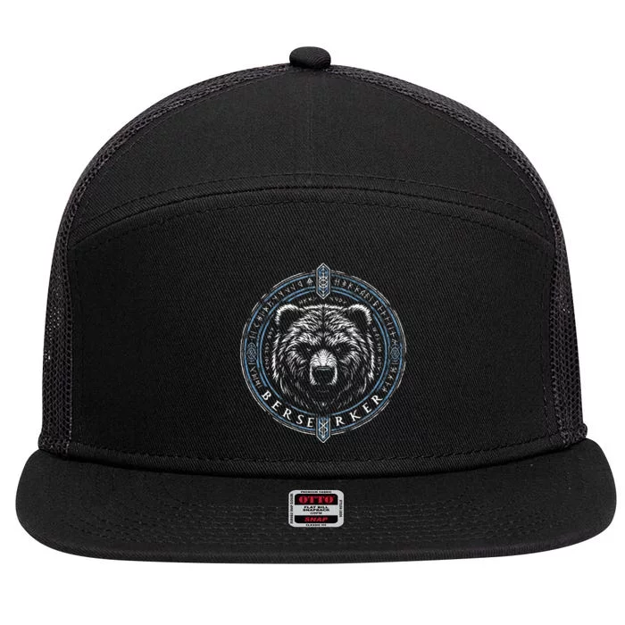 Viking Viking Berserker Bear 7 Panel Mesh Trucker Snapback Hat