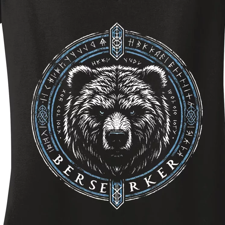 Viking Viking Berserker Bear Women's V-Neck T-Shirt