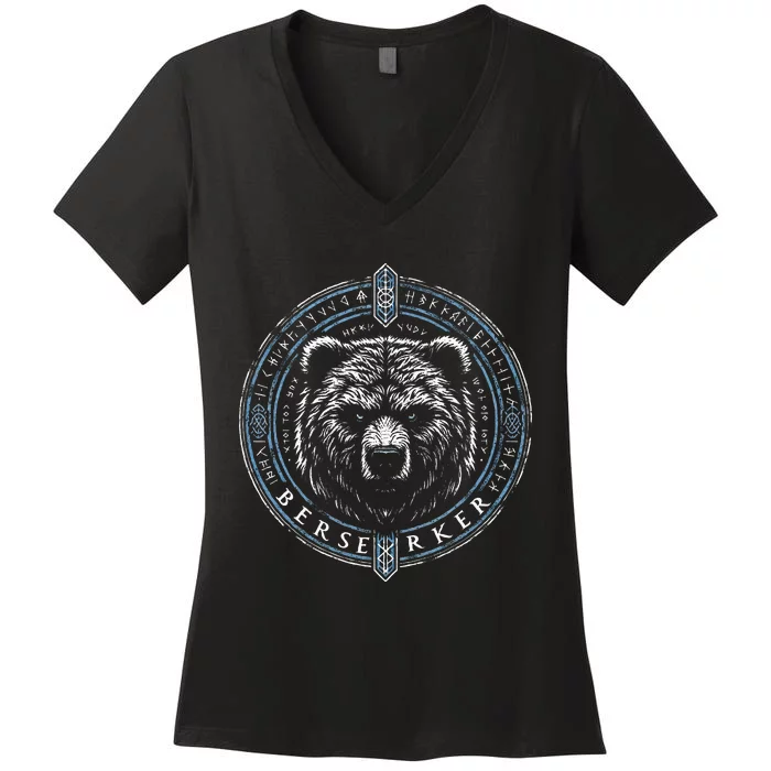 Viking Viking Berserker Bear Women's V-Neck T-Shirt