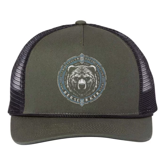 Viking Viking Berserker Bear Retro Rope Trucker Hat Cap