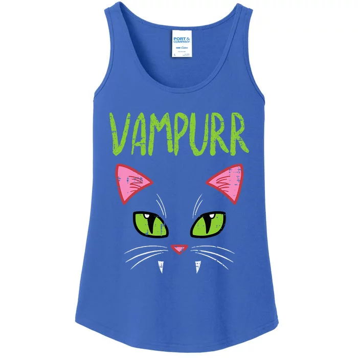 Vampurr Vampire Cat Funny Halloween Costume Ladies Essential Tank