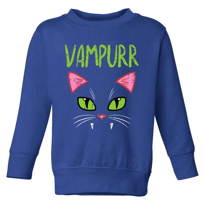 Vampurr Vampire Cat Funny Halloween Costume Toddler Sweatshirt