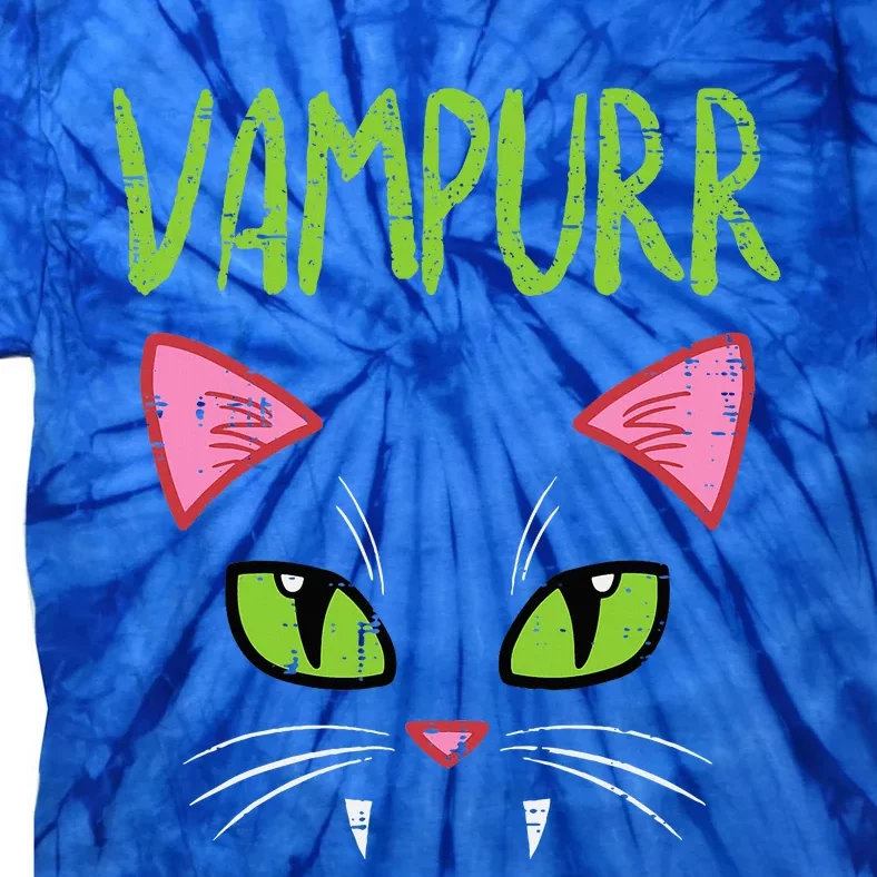 Vampurr Vampire Cat Funny Halloween Costume Tie-Dye T-Shirt