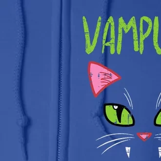 Vampurr Vampire Cat Funny Halloween Costume Full Zip Hoodie