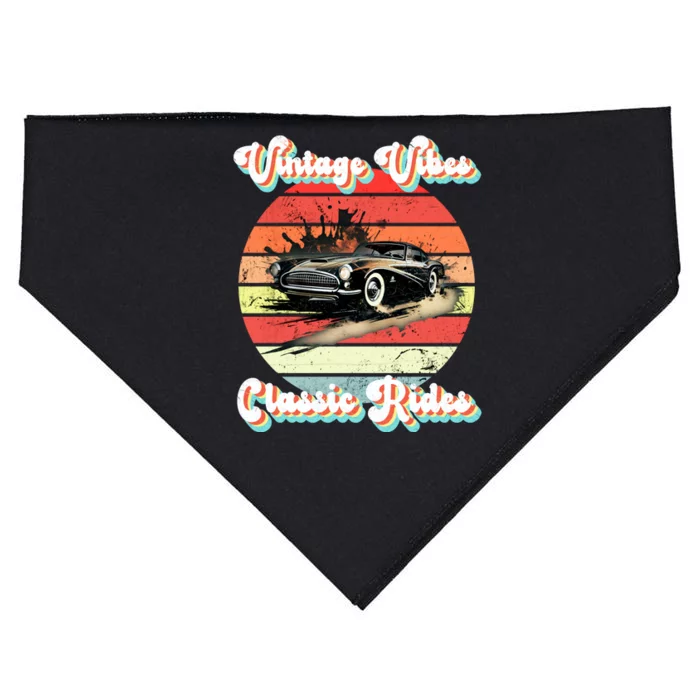 Vintage Vibes Classic Rides Retro USA-Made Doggie Bandana