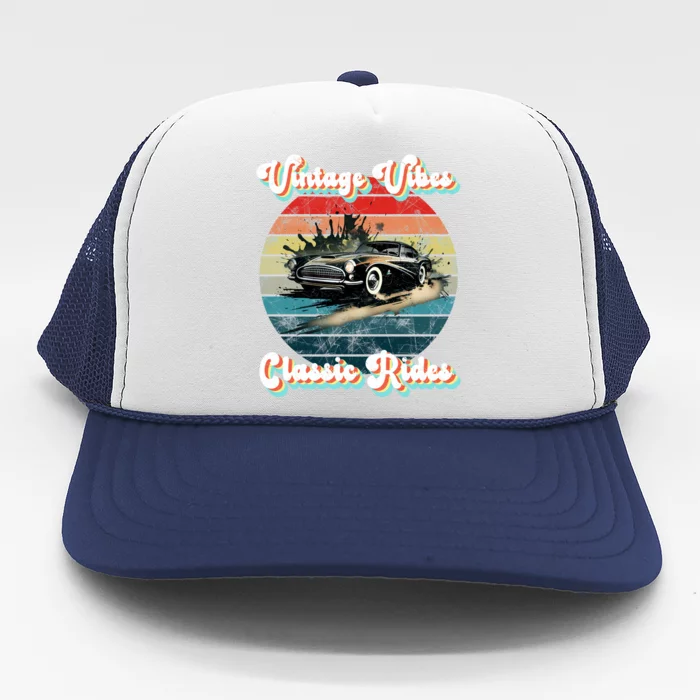 Vintage Vibes Classic Rides Retro Trucker Hat