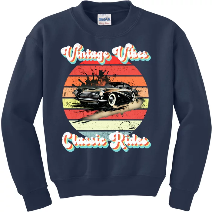 Vintage Vibes Classic Rides Retro Kids Sweatshirt