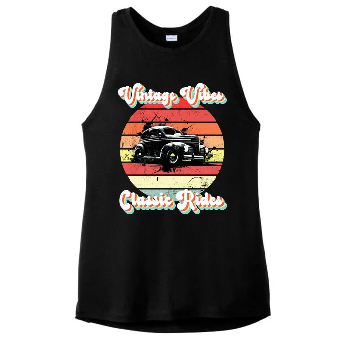 Vintage Vibes Classic Rides Retro Ladies Tri-Blend Wicking Tank