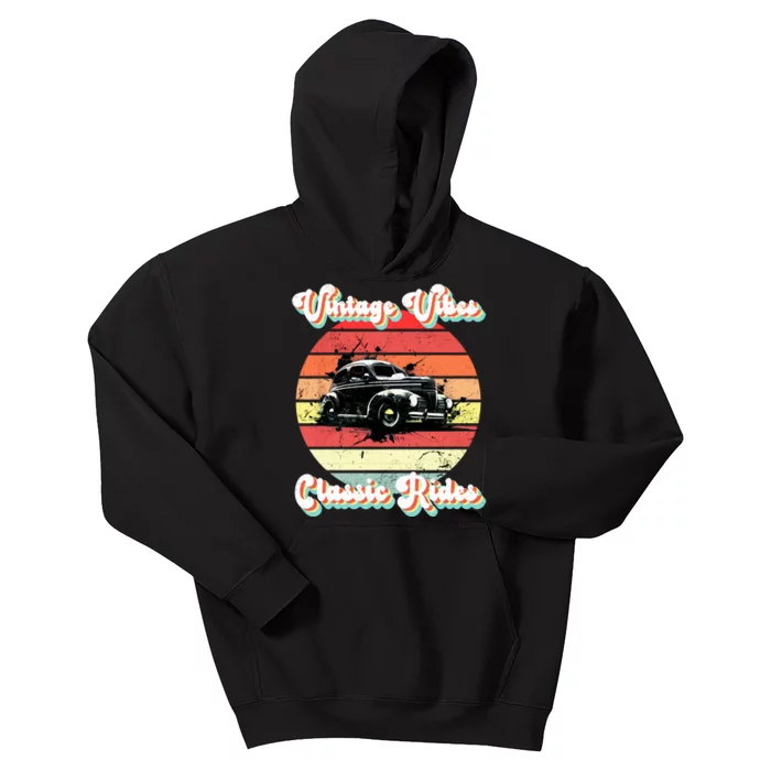 Vintage Vibes Classic Rides Retro Kids Hoodie