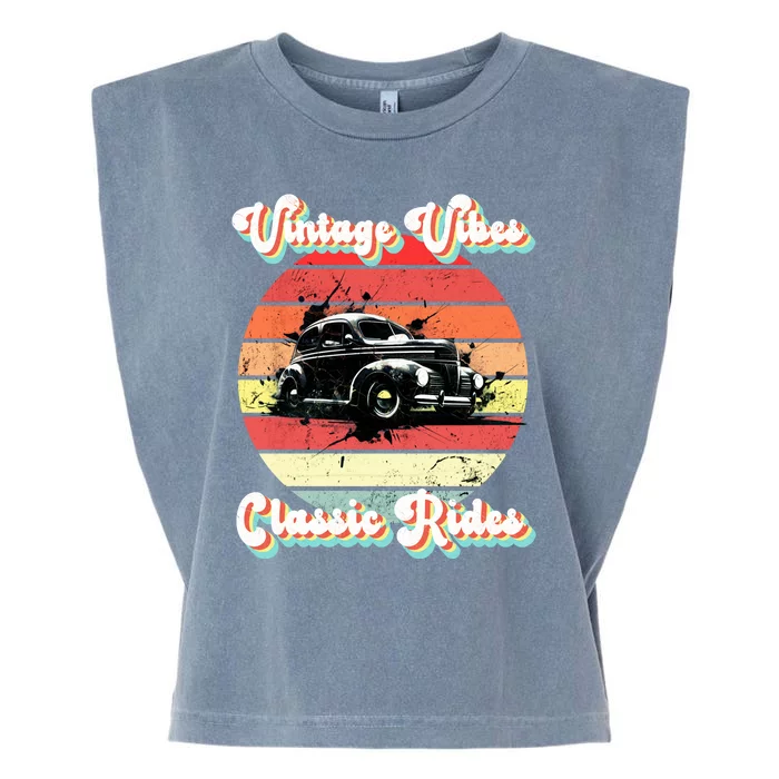 Vintage Vibes Classic Rides Retro Garment-Dyed Women's Muscle Tee