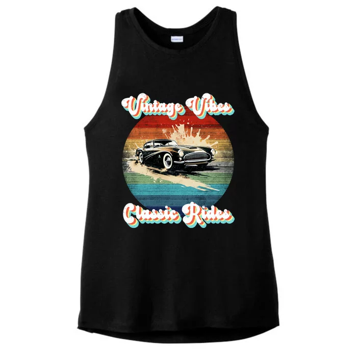 Vintage Vibes Classic Rides Retro Ladies Tri-Blend Wicking Tank