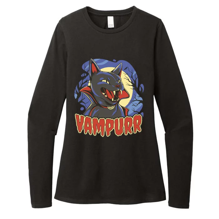 Vampurr Vampire Cat Womens CVC Long Sleeve Shirt