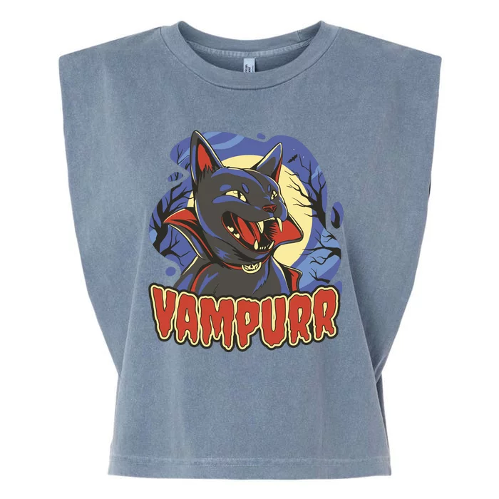 Vampurr Vampire Cat Garment-Dyed Women's Muscle Tee