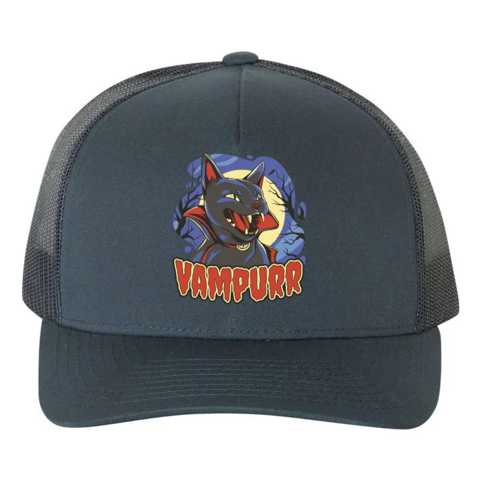 Vampurr Vampire Cat Yupoong Adult 5-Panel Trucker Hat