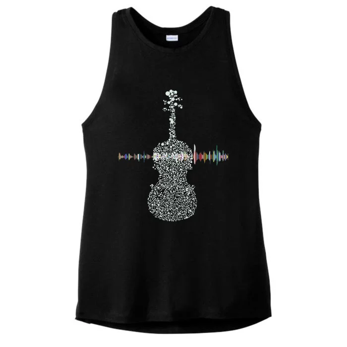 Violin Viola Cello Bass Artistic Music Sound Wave Ladies Tri-Blend Wicking Tank